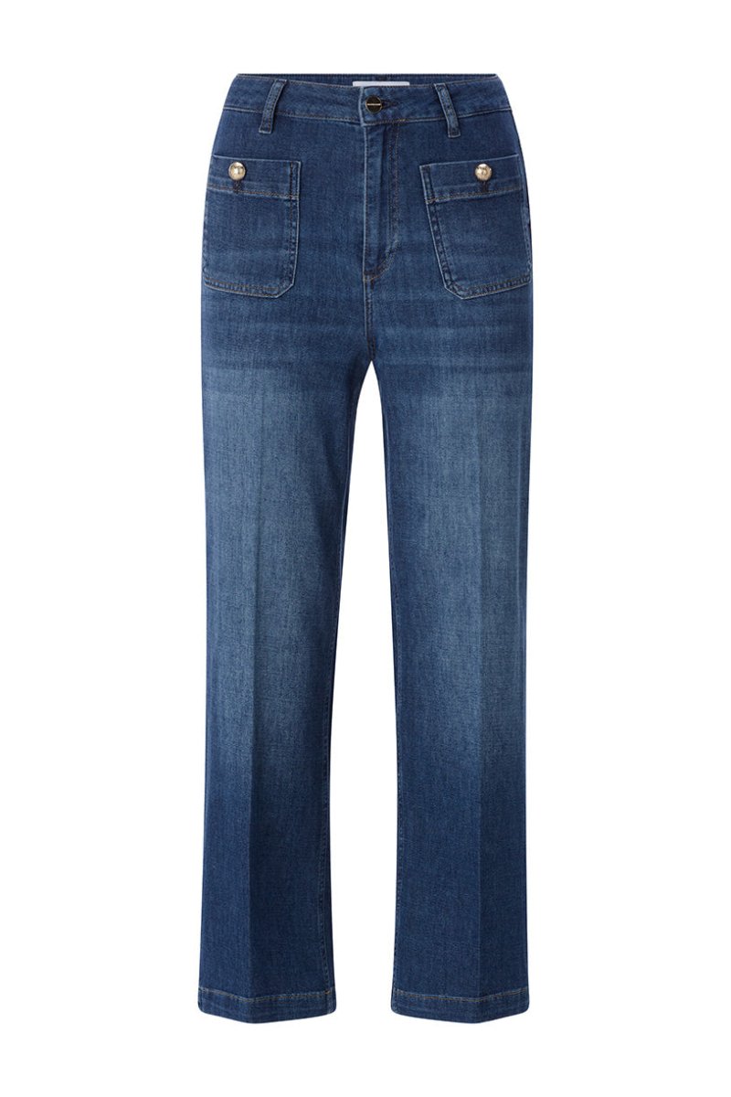 Rich & Royal Culotte Patched Pockets Damen – Jeans-Culotte in Denim Blue