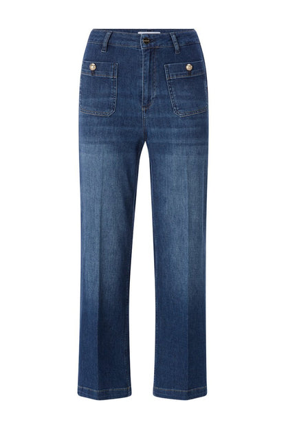 Rich & Royal Culotte Patched Pockets Damen – Jeans-Culotte in Denim Blue