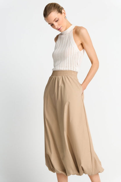 RICHROYAL Damen Baumwollrock im Balloon - Fit in caffee latte