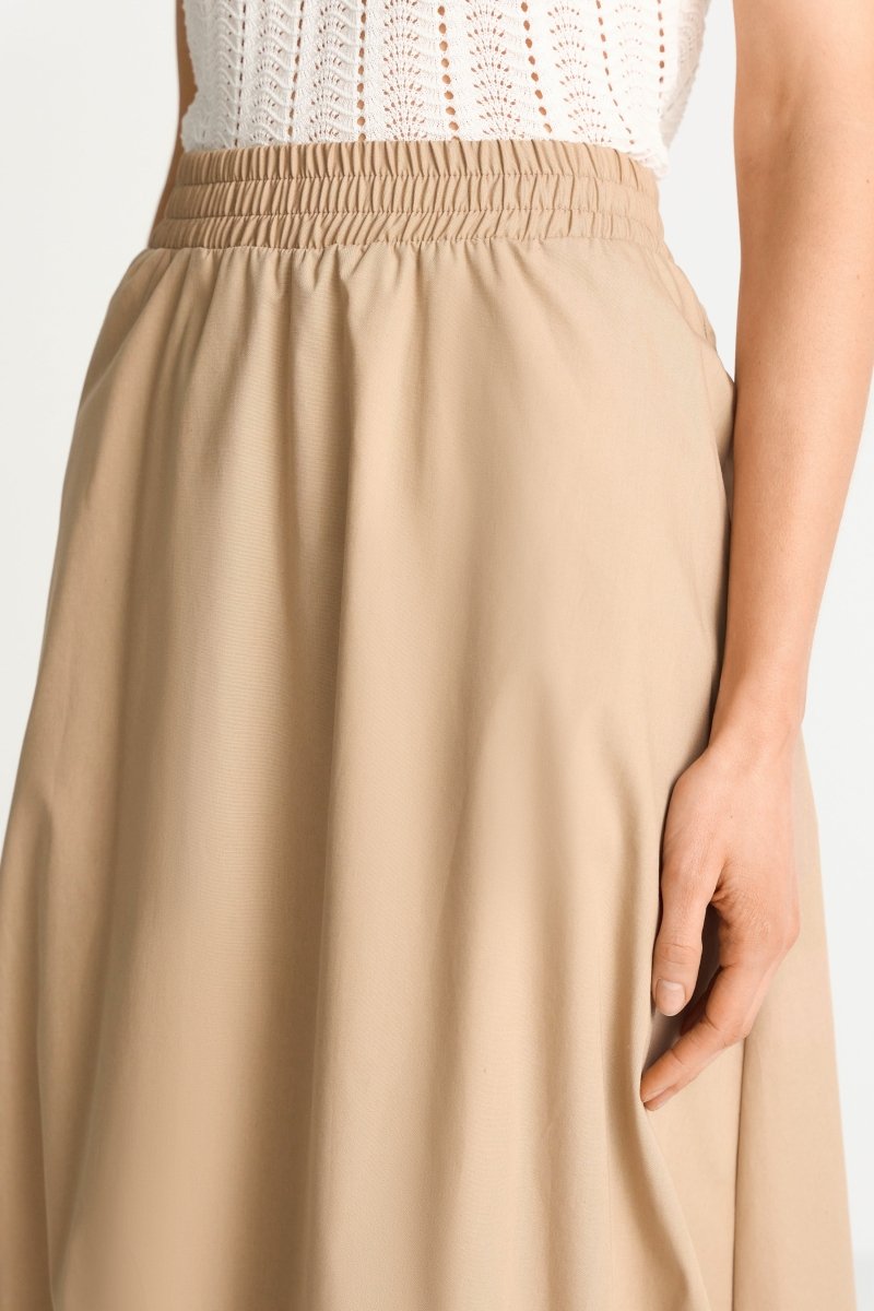 RICHROYAL Damen Baumwollrock im Balloon - Fit in caffee latte