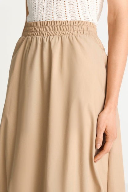 RICHROYAL Damen Baumwollrock im Balloon - Fit in caffee latte
