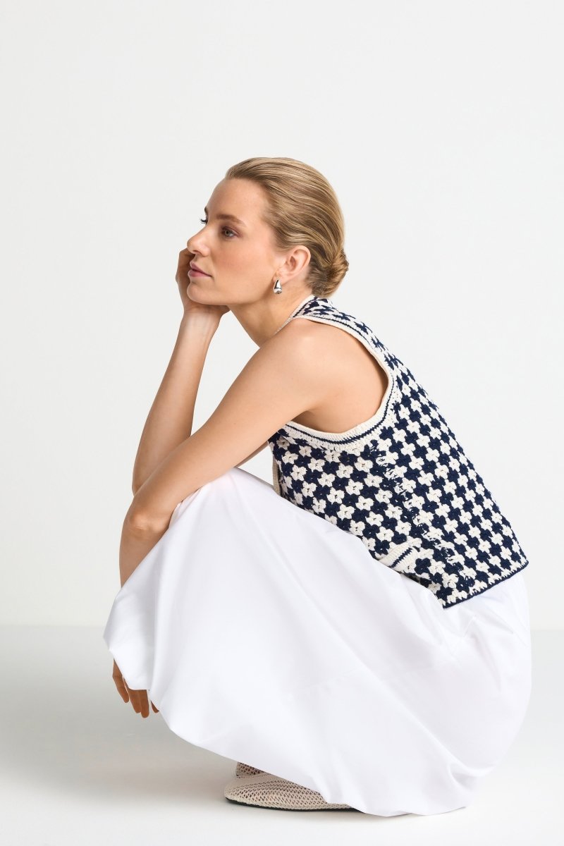 RICHROYAL Damen Baumwollrock im Balloon - Fit in white