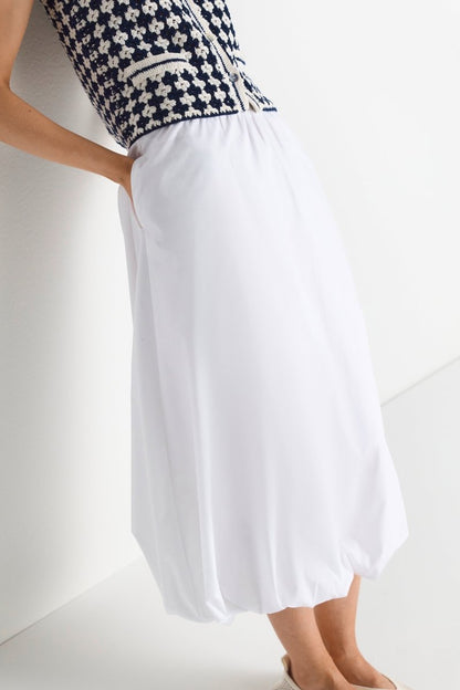 RICHROYAL Damen Baumwollrock im Balloon - Fit in white