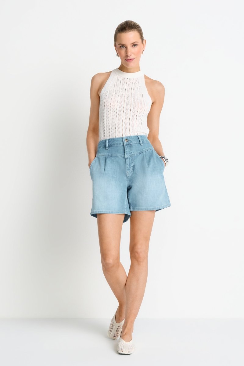 Rich & Royal Damen Denim Shorts in denim blue