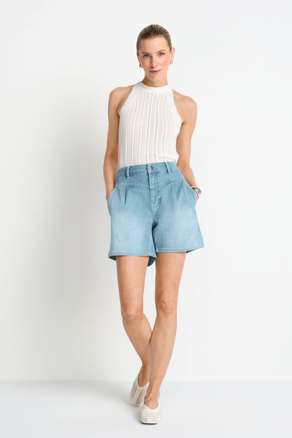 Rich & Royal Damen Denim Shorts in denim blue
