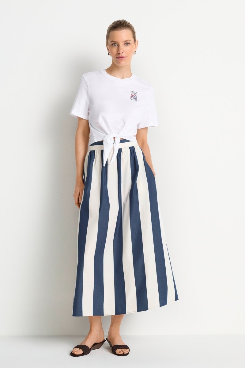 RICHROYAL Damen Knot T-Shirt mit Print in white