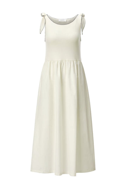 Rich & Royal Damen Materialmix Kleid in pearl white