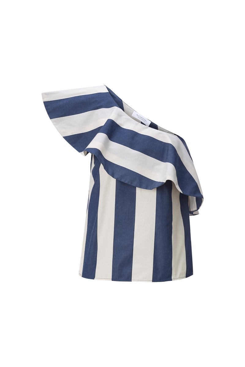 Rich & Royal Damen One - Shoulder - Bluse gestreift in midnight blue