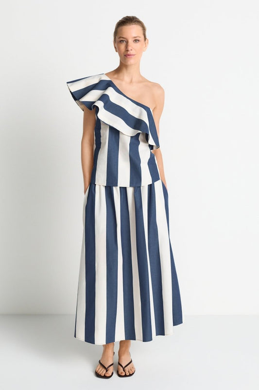 Rich & Royal Damen One - Shoulder - Bluse gestreift in midnight blue