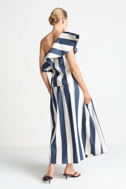 Rich & Royal Damen One - Shoulder - Bluse gestreift in midnight blue