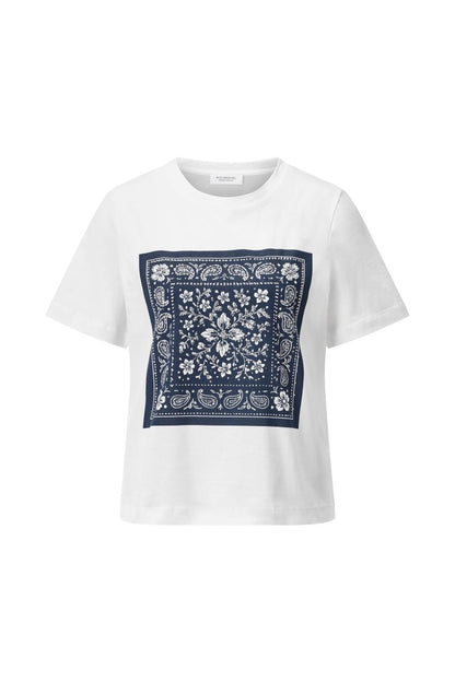 RICHROYAL Damen T-Shirt mit Bandana - Print in white