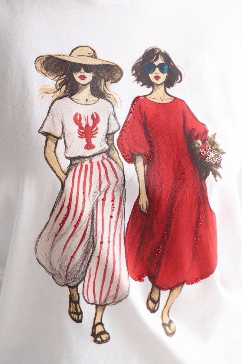 Rich & Royal Damen Wide Fit T-Shirt mit Dolman - Ärmeln in white