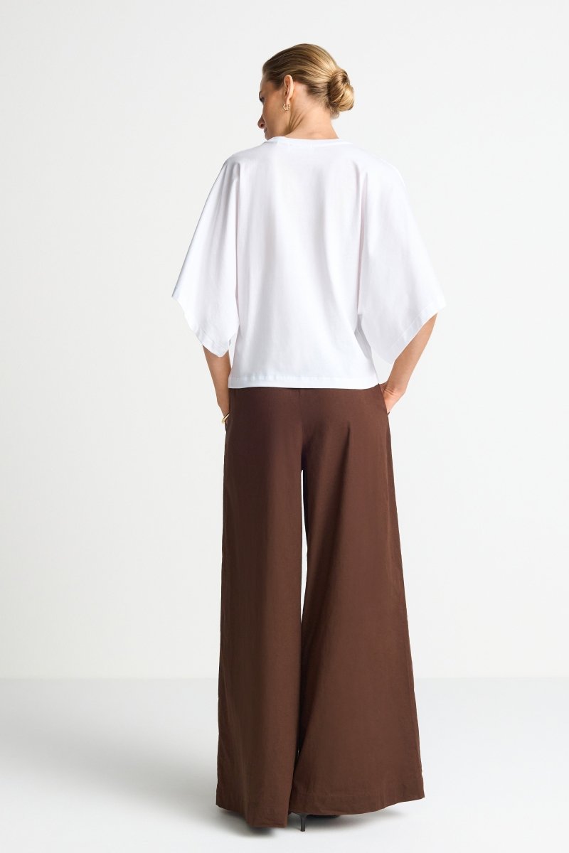 Rich & Royal Damen Wide Fit T-Shirt mit Dolman - Ärmeln in white