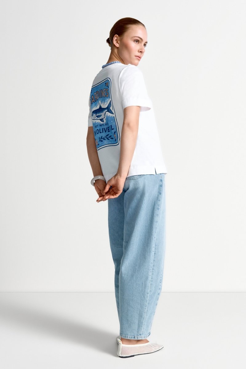 Rich & Royal Easy Fit T-Shirt Sardines Print in der Farbe White