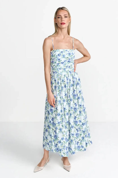 Rich & Royal Flower midi Dress Palace Blue