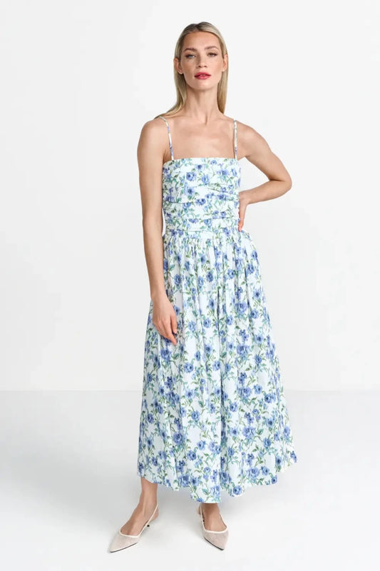 Rich & Royal Flower midi Dress Palace Blue