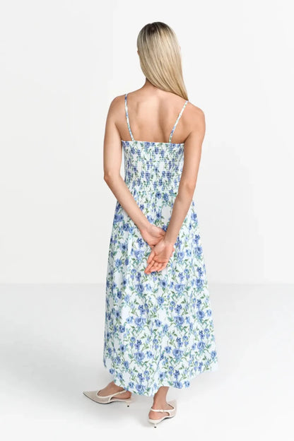 Rich & Royal Flower midi Dress Palace Blue