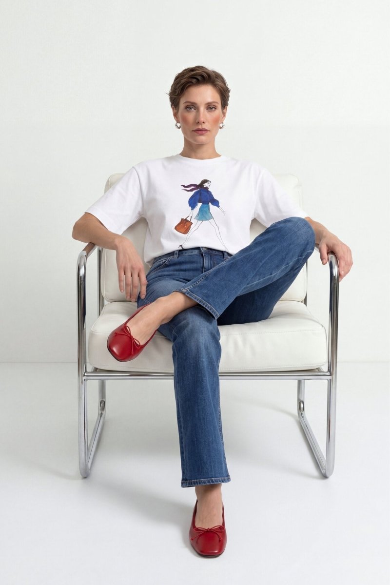 Rich & Royal Gentle Fit T-Shirt mit Print in White