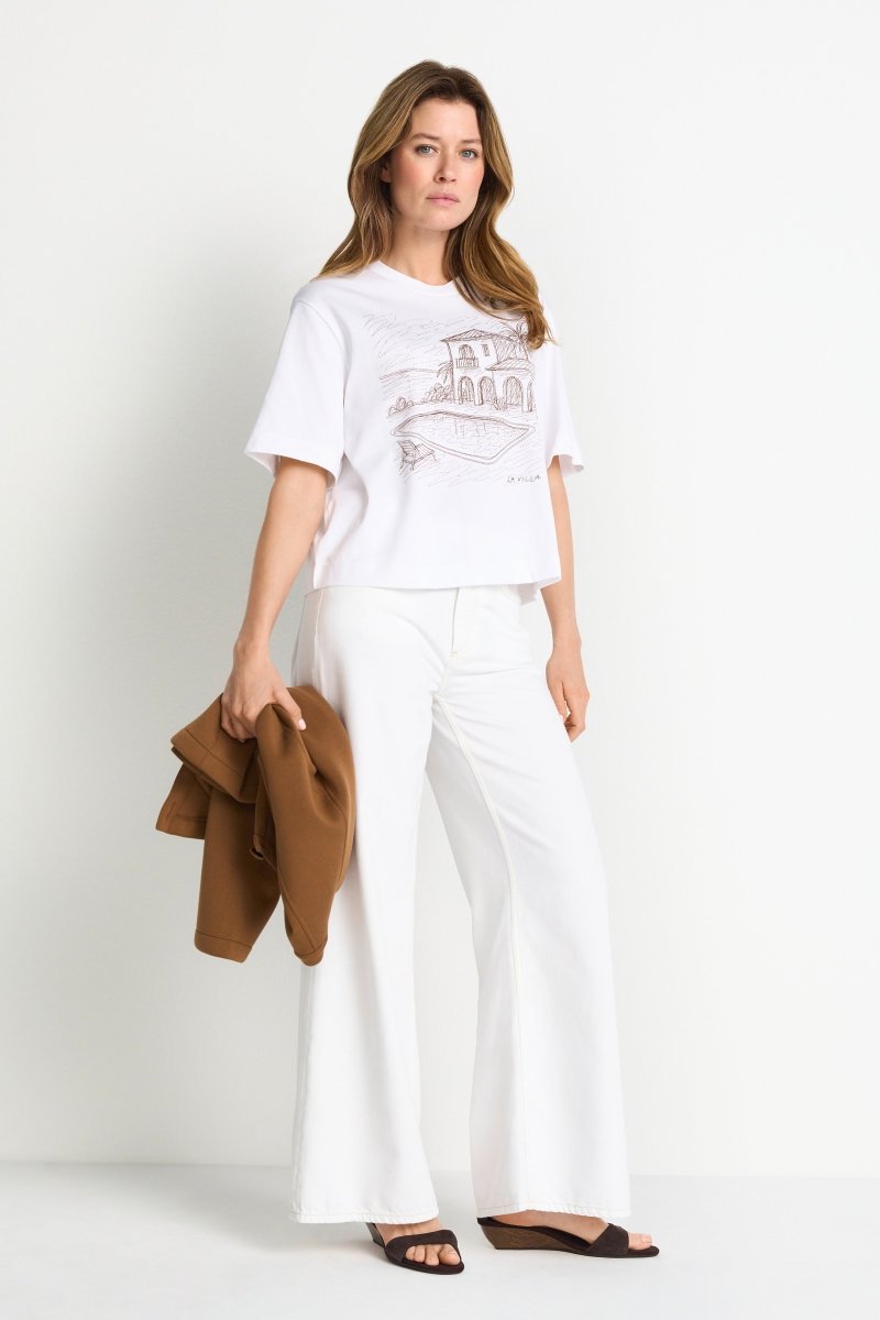 Rich & Royal Gentle Fit T-Shirt with Print in der Farbe white