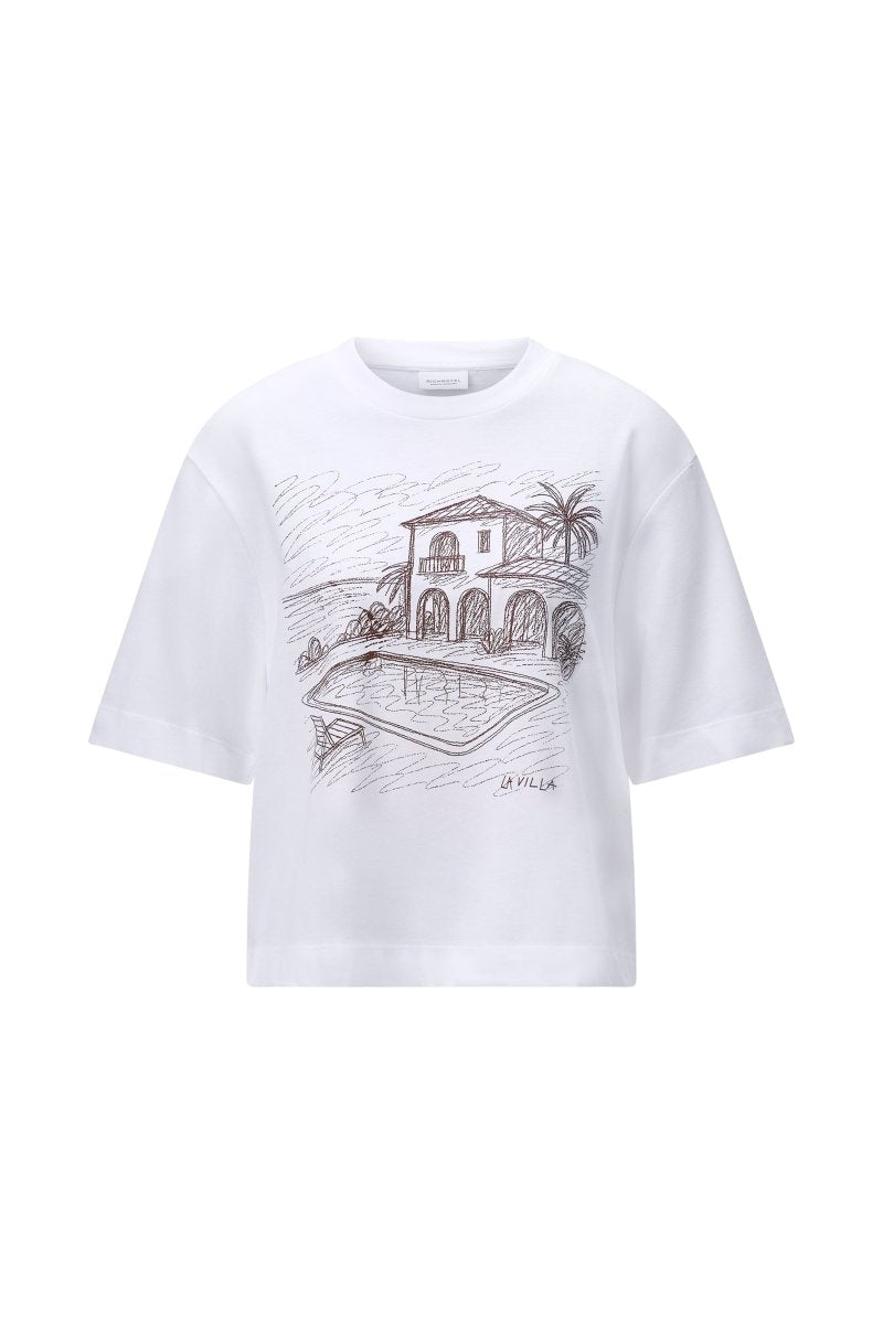 Rich & Royal Gentle Fit T-Shirt with Print in der Farbe white
