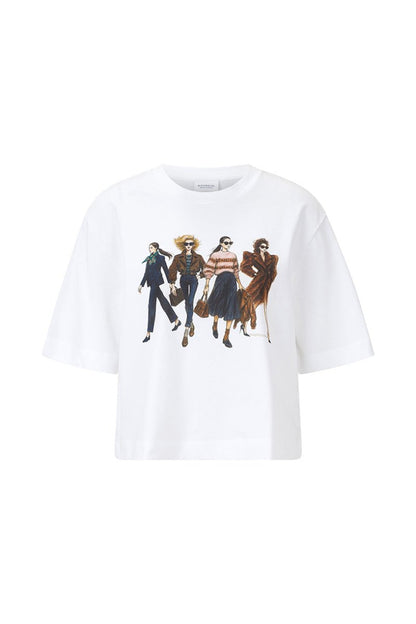 Rich & Royal Gentle Fit T-Shirt with Women Print – white