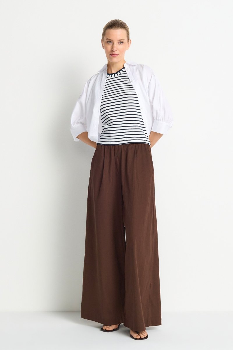 RICHROYAL Leinenhose Wide Leg für Damen