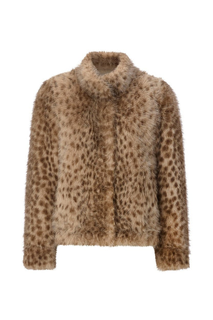 RICHROYAL Marbled Faux Fur Jacket caffee latte