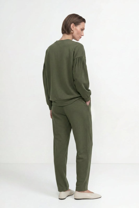 Rich & Royal Plissee-Shirt T Peach Blattgrün