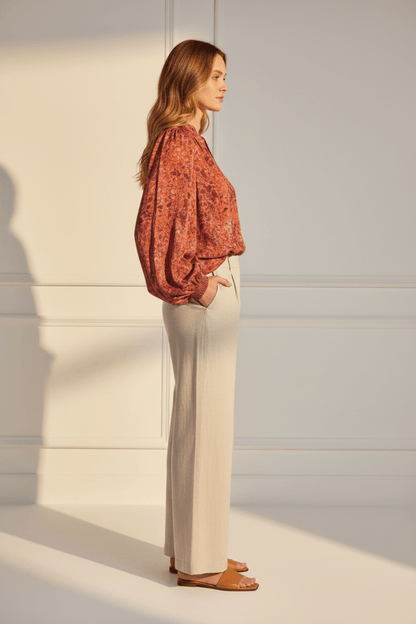 RICHROYAL Printed Blouse Damen – Gemusterte Bluse in Mulberry