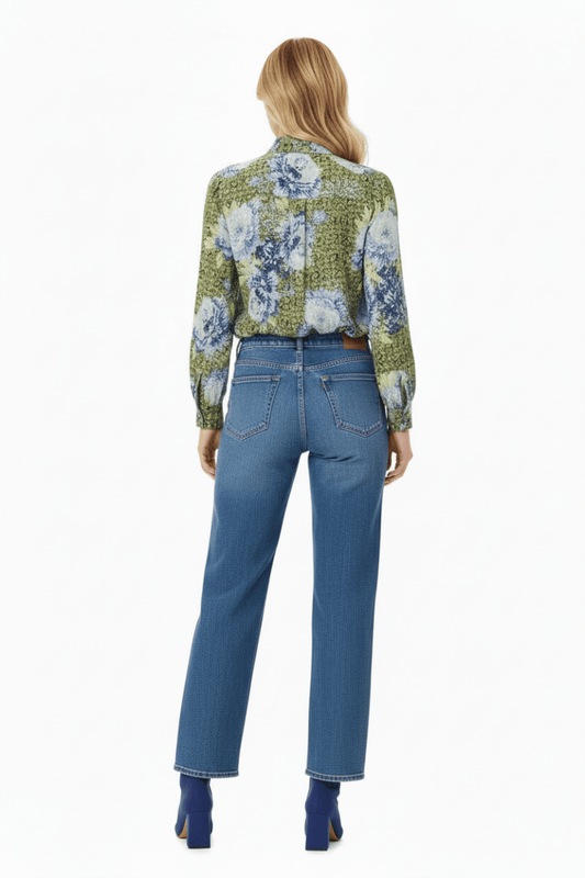 Rich Royal Printed Blouse in der Farbe Urban Lime