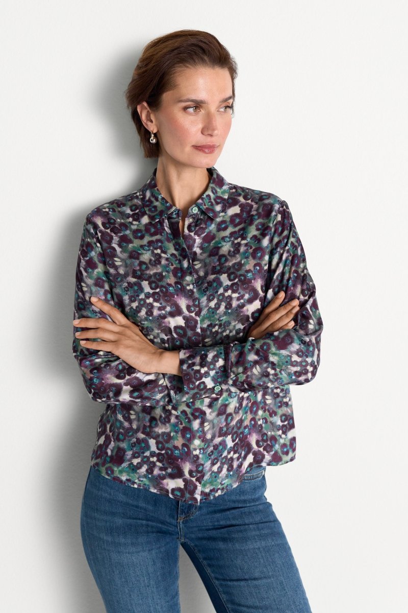 Rich & Royal Printed Blouse – leaf green