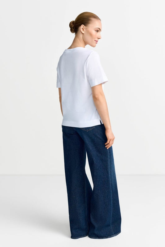 Rich & Royal Queens Easy Fit T-Shirt Woman and Cat in der Farbe white