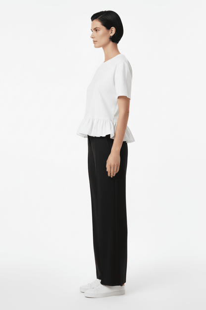 Rich & Royal Queens Mat Mix T-Shirt with Peplum in der Farbe White
