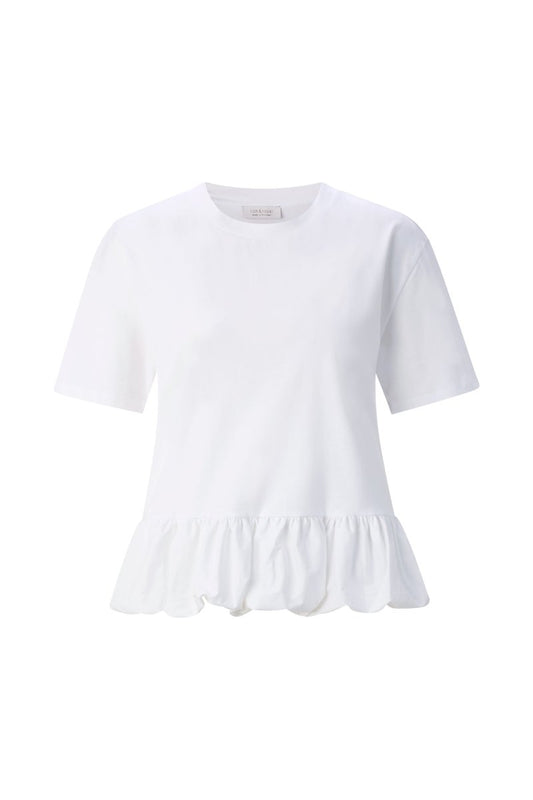 Rich & Royal Queens Mat Mix T-Shirt with Peplum in der Farbe White