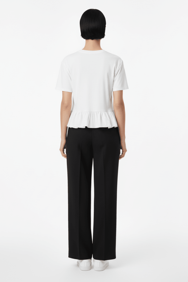 Rich & Royal Queens Mat Mix T-Shirt with Peplum in der Farbe White