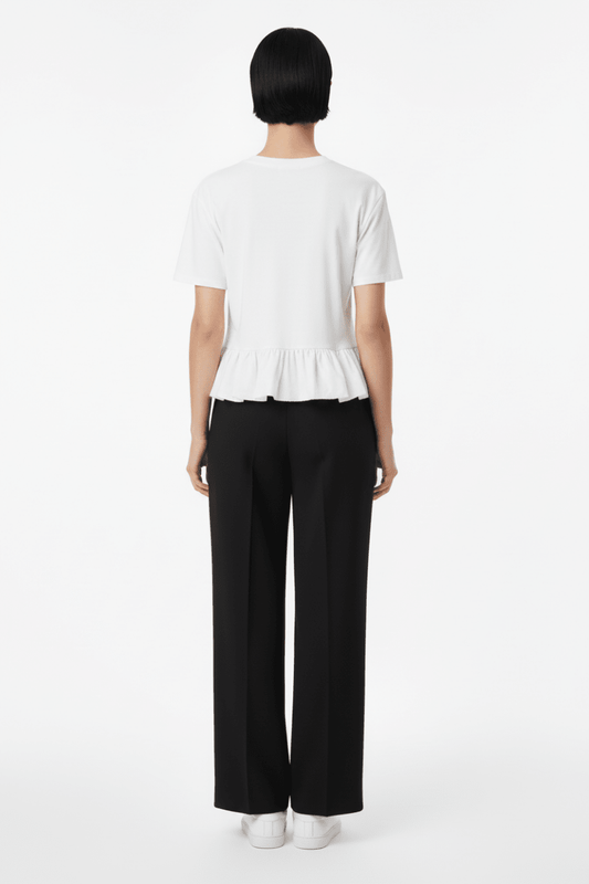 Rich & Royal Queens Mat Mix T-Shirt with Peplum in der Farbe White