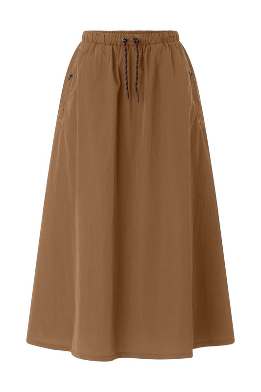 Rich & Royal Queens Midi Skirt with Details in der Farbe cinnamon