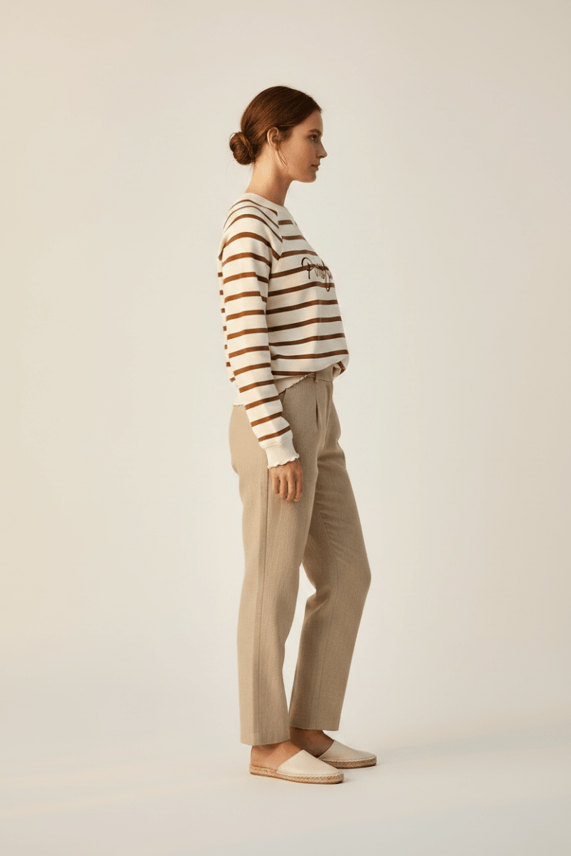 Rich & Royal Queens Striped Sweaty with Application in der Farbe cinnamon