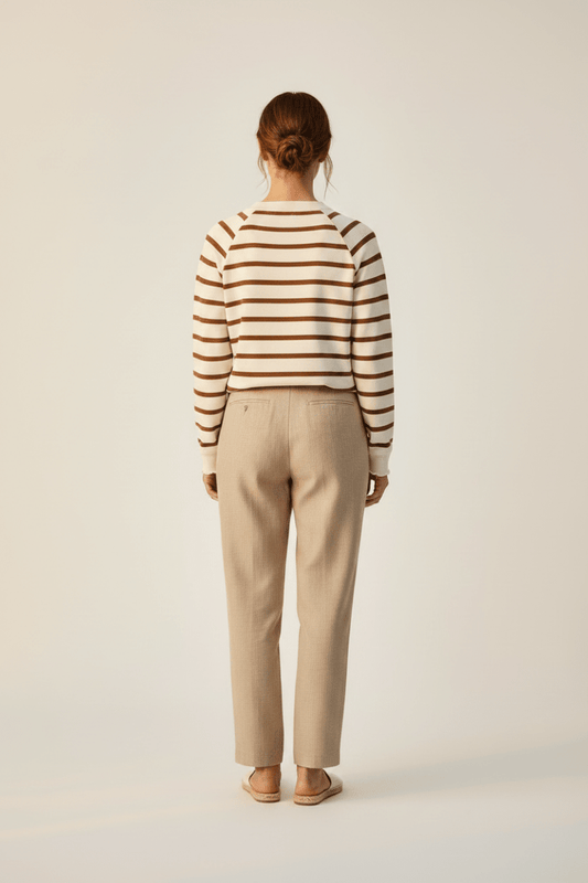 Rich & Royal Queens Striped Sweaty with Application in der Farbe cinnamon