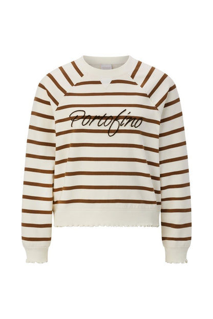 Rich & Royal Queens Striped Sweaty with Application in der Farbe cinnamon