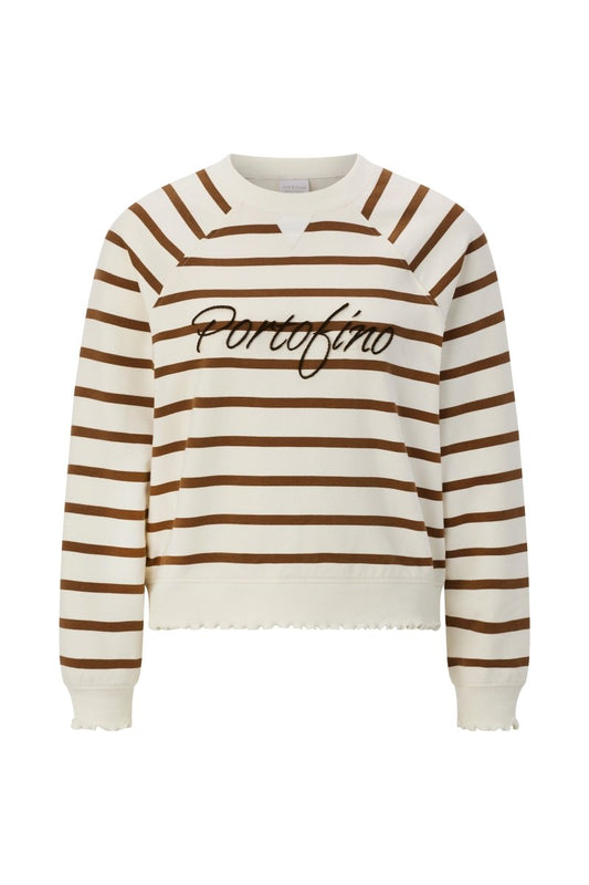 Rich & Royal Queens Striped Sweaty with Application in der Farbe cinnamon