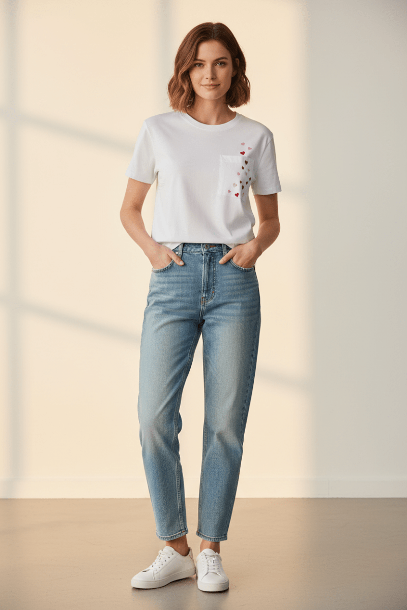 Rich & Royal Queens T-Shirt with Hearts in der Farbe white