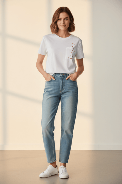 Rich & Royal Queens T-Shirt with Hearts in der Farbe white