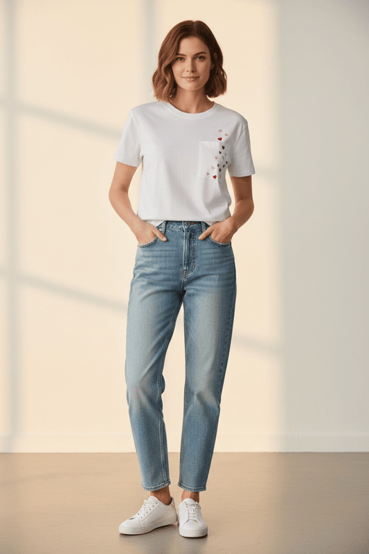 Rich & Royal Queens T-Shirt with Hearts in der Farbe white