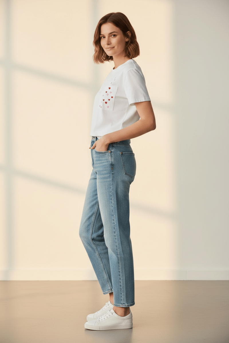 Rich & Royal Queens T-Shirt with Hearts in der Farbe white