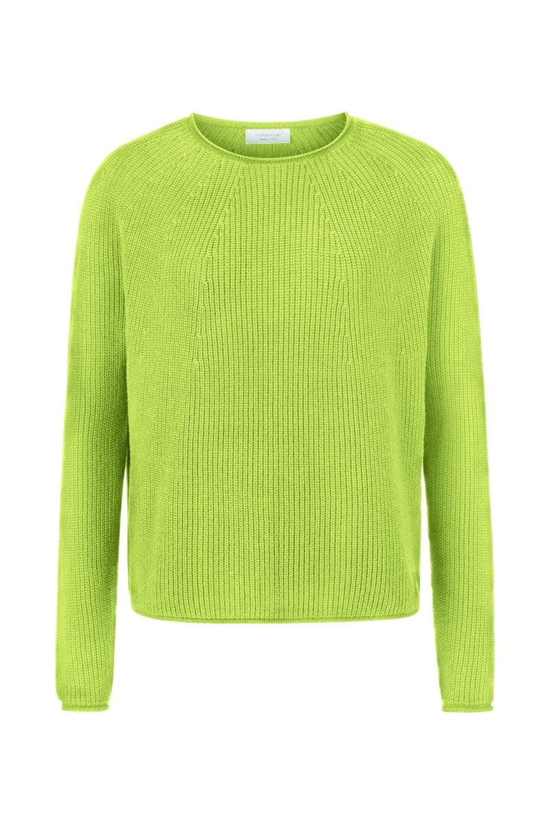 Rich Royal Rippstrickpullover mit Crewneck in der Farbe Urban Lime