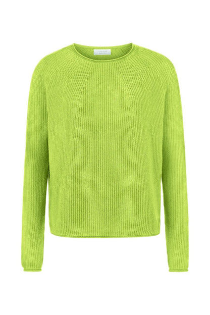 Rich Royal Rippstrickpullover mit Crewneck in der Farbe Urban Lime