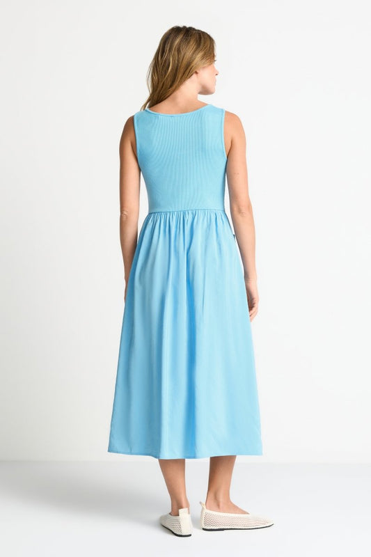 Rich & Royal Scuba Mat Mix Parachute Dress in der Farbe sailor sky