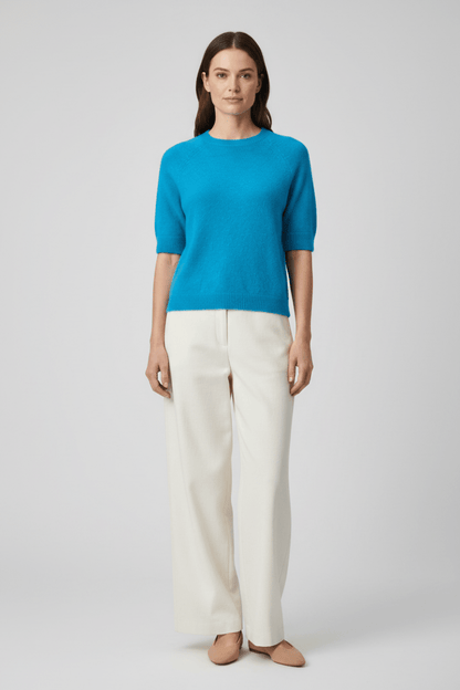 Rich & Royal Seamless Crew Short Sleeve blue jewel