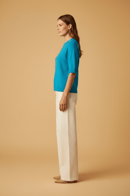 Rich & Royal Seamless Crew Short Sleeve blue jewel